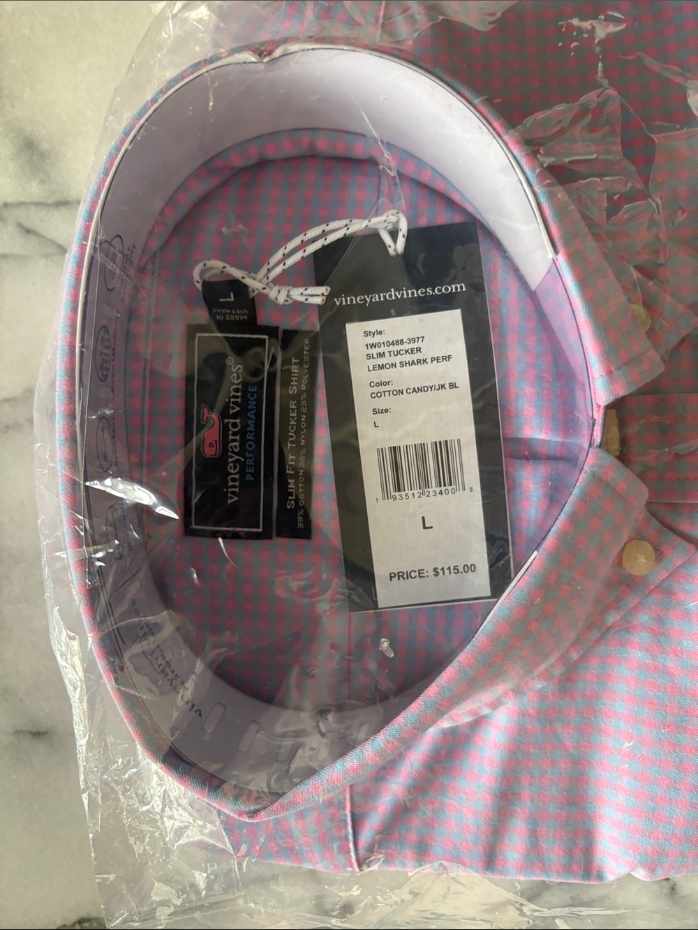 Vineyard Vines Pink and Blue Micro-Check Button-Down Shirt - Picture 2 of 2